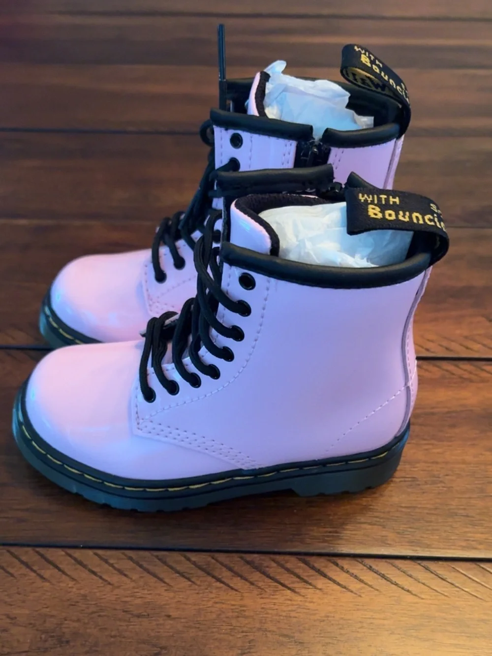 Dr. Martens Toddler 1460 Patent Leather Lace Up Boot- Pale Pink-Never Worn
